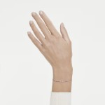 Swarovski armbånd Matrix bracelet Round cut, Pink, Rhodium plated - 5763042