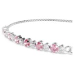 Swarovski armbånd Matrix bracelet Round cut, Pink, Rhodium plated - 5763042