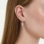 Swarovski øredobber Swan drop earrings Mixed cuts, Swan, White, Rhodium plated - 5759942