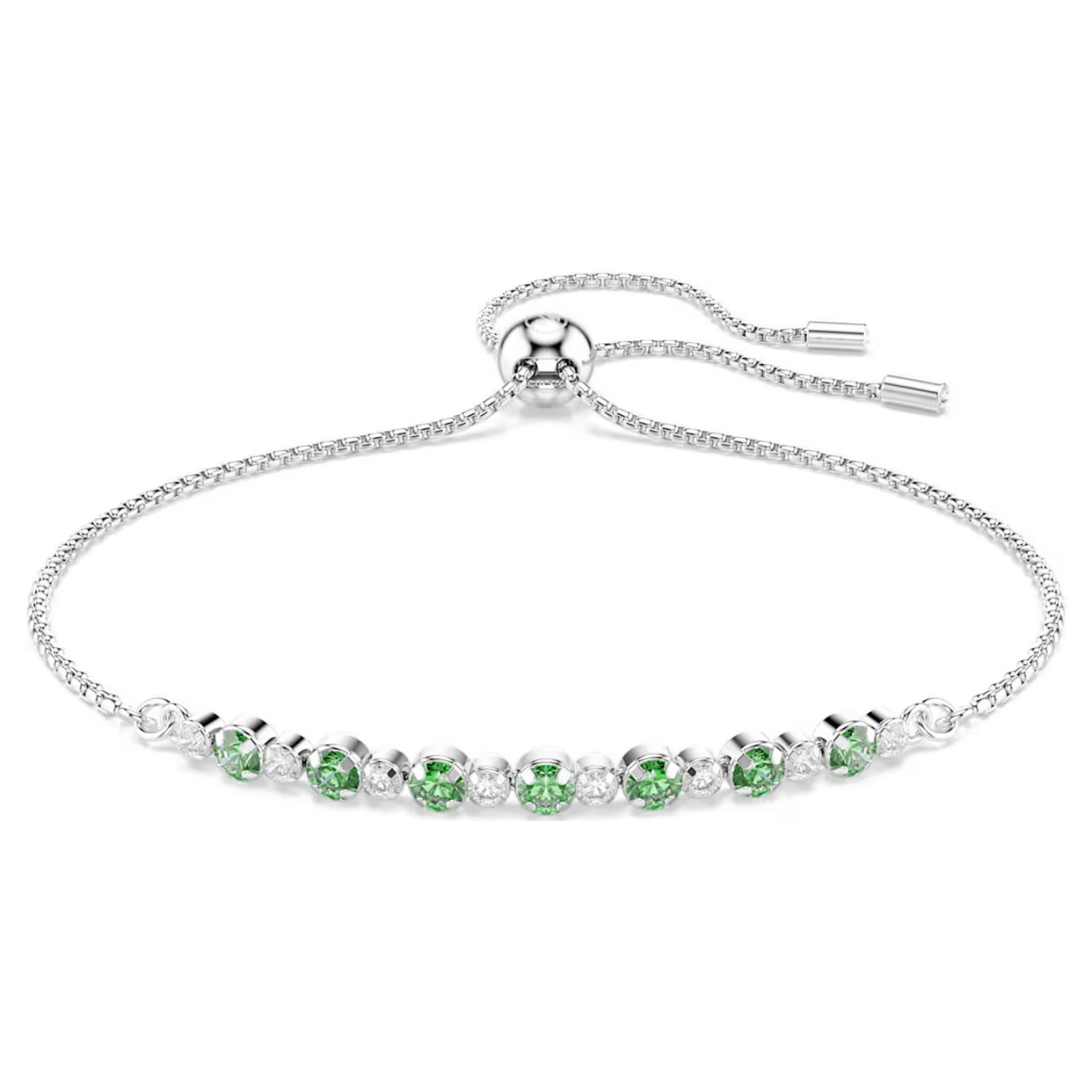 Swarovski armbånd Matrix bracelet Round cut, Green, Rhodium plated - 5758987