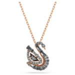 Swarovski smykke Swan pendant Mixed cuts, Swan, Black, 18K rose gold finish - 5764882