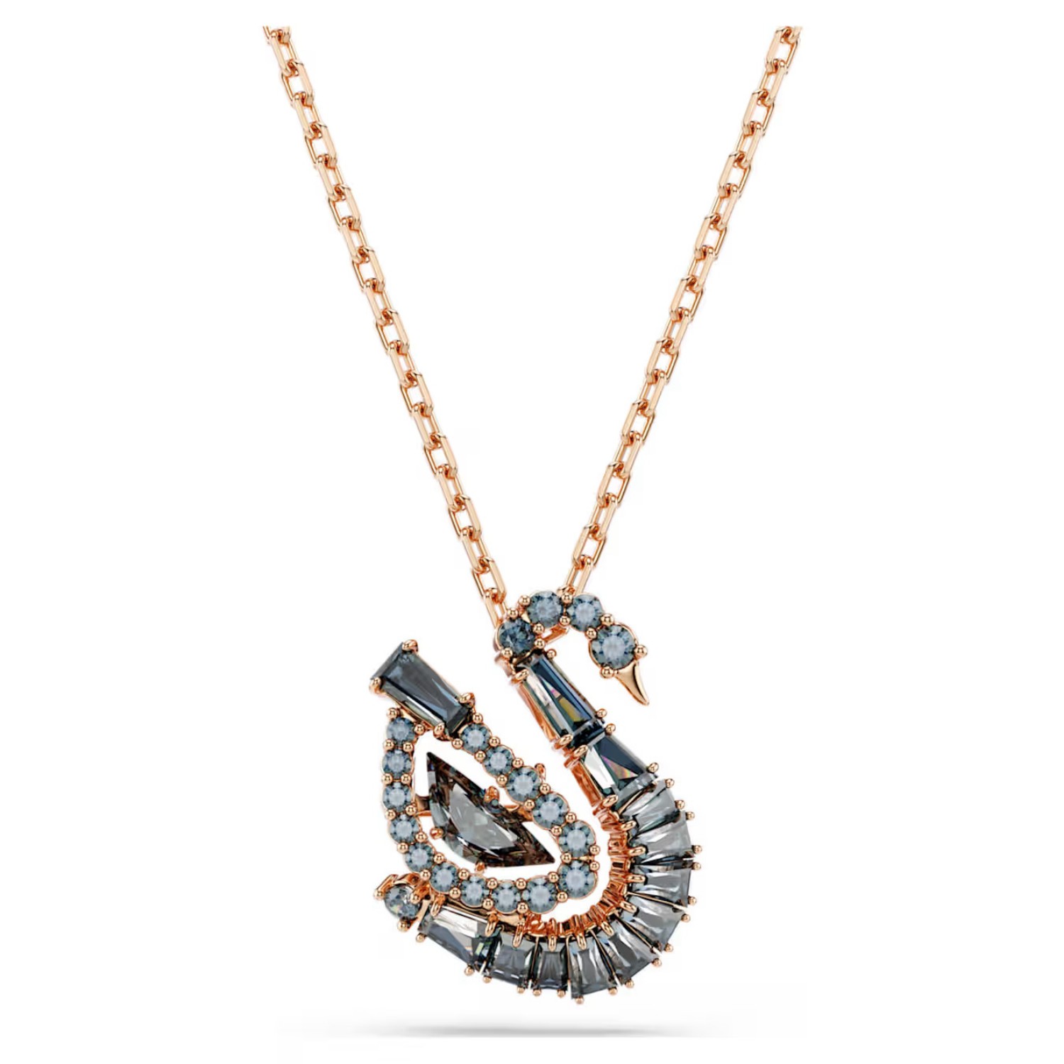 Swarovski smykke Swan pendant Mixed cuts, Swan, Black, 18K rose gold finish - 5764882