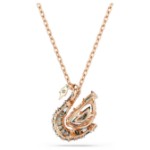 Swarovski smykke Swan pendant Mixed cuts, Swan, Black, 18K rose gold finish - 5764882