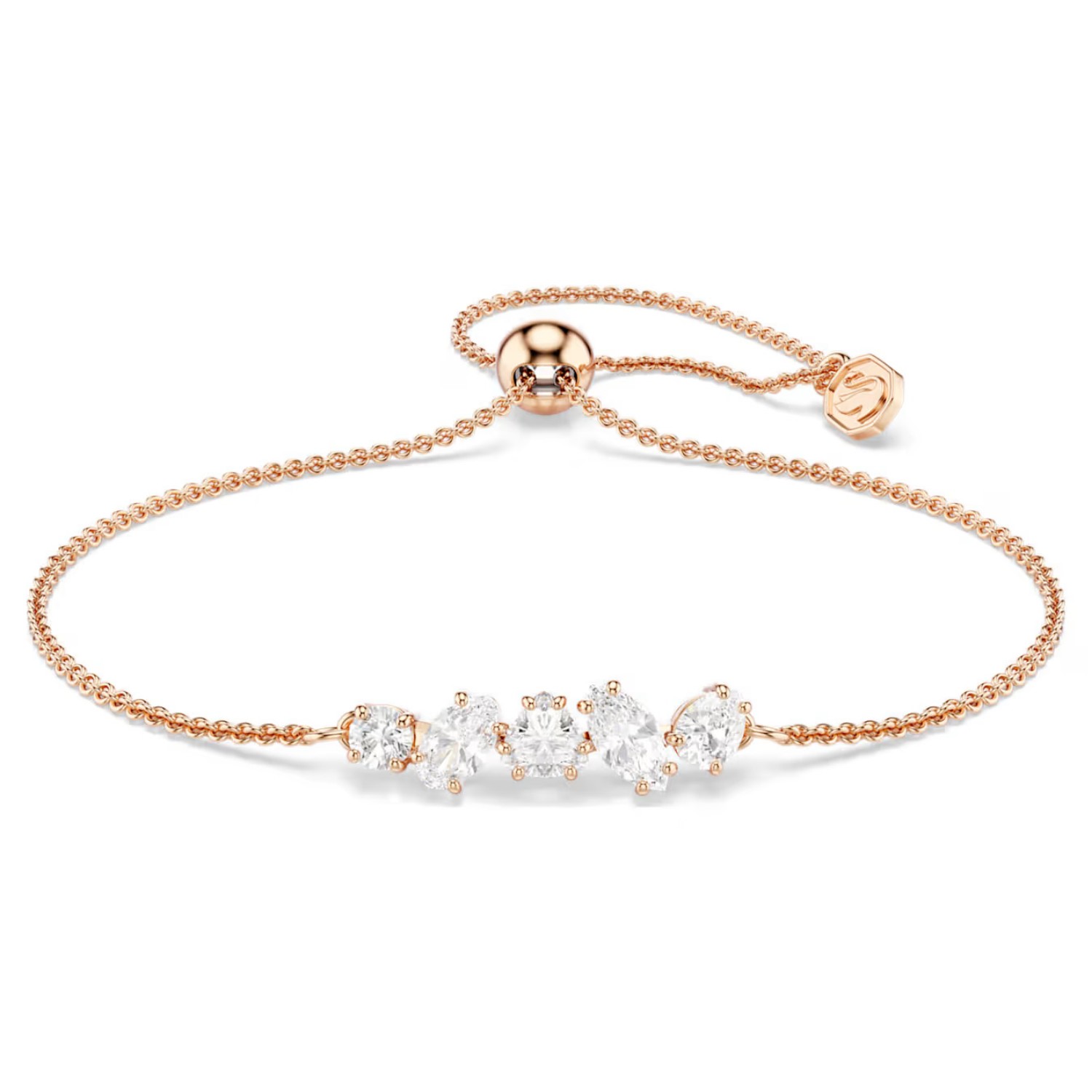 Swarovski armbånd Mesmera bracelet Mixed cuts, White, 18K rose gold finish - 5764801