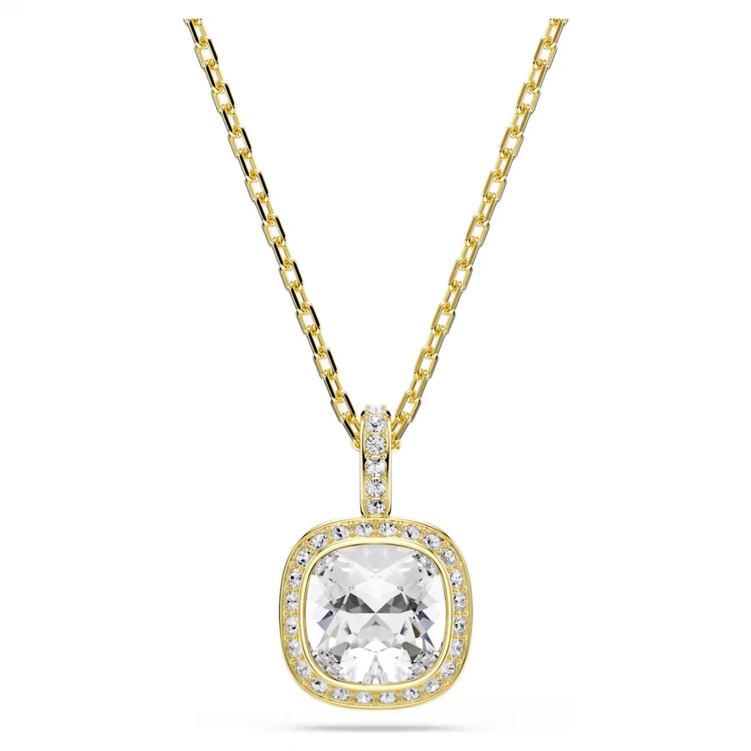 Swarovski smykke Una Angelic pendant Cushion cut, White, 18K gold finish - 5764761