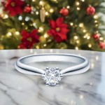 Diamantring forlovelsesring 0,40 ct River E SI2 i 14kt gull.  Leticia - 18007040R