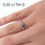Diamantring forlovelsesring 0,40 ct River E SI2 i 14kt gull.  Leticia - 18007040R