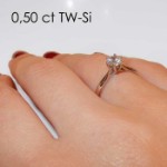 Diamantring forlovelsesring 0,40 ct River E SI2 i 14kt gull.  Leticia - 18007040R