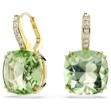 Swarovski øredobber Millenia drop earrings Cushion cut, Green, 18K gold finish - 5764822