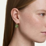 Swarovski øredobber Millenia drop earrings Cushion cut, Green, 18K gold finish - 5764822