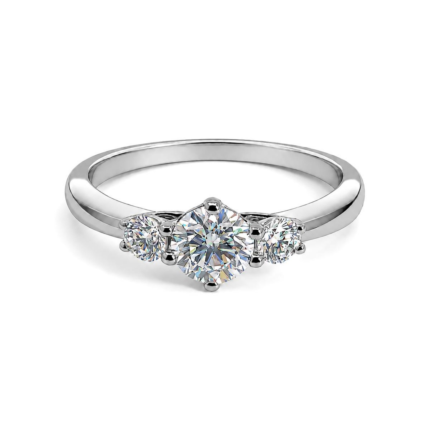 Diamant forlovelsesring i hvitt gull 0.40 ct - ABR01168hv040
