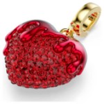 Swarovski smykke Idyllia charm Round cut, Heart, Red, 18K gold finish - 5742994