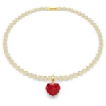 Swarovski smykke Idyllia charm Round cut, Heart, Red, 18K gold finish - 5742994