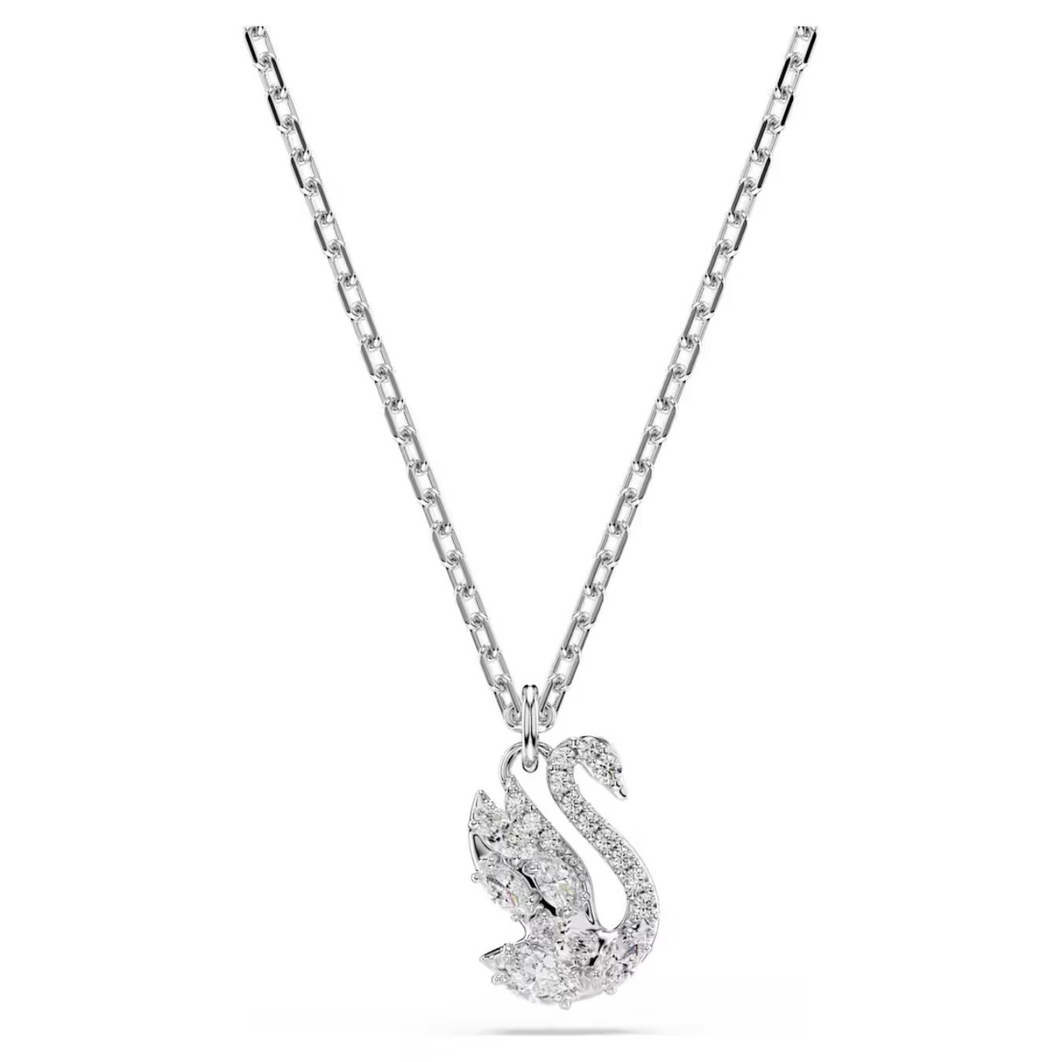 Swarovski Swan pendant Mixed cuts, Swan, White, Rhodium plated - 5754347