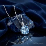 Swarovski smykke Millenia pendant Cushion cut, Blue, Rhodium plated - 5760057