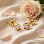 Sitara diamant øredobber i gult gull med  2/0,05 ct W-Si-4221050