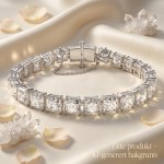 Swarovski armbånd Millenia bracelet Square cut, White, Rhodium plated - 5599202