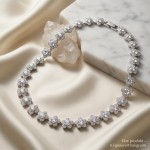 Swarovski collier Ariana Grande x Swarovski necklace Round cut, Flower, White, Rhodium plated - 5749179