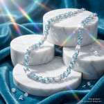 Swarovski сollier Gema necklace Mixed cuts, Blue, Rhodium plated - 5666007