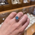 Gullring i 14 kt med topas Swiss blue - 57296