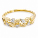 Diamantring i 14kt gult gull med 0,025ct W-Si - Bur538196