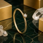 Diamantring forlovelsesring i gult gull 0,05 ct TW-Si - COC5000441
