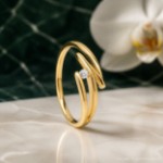Gullring i 14kt gult gull med zirkonia - 50006221050