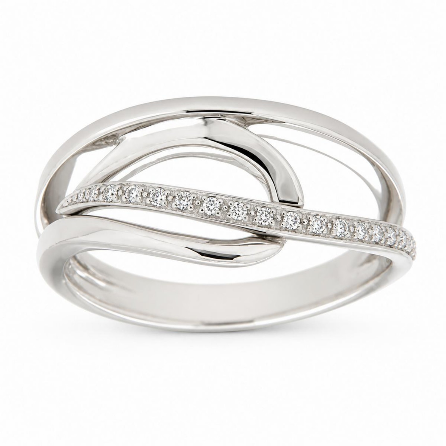 Diamantring i hvitt gull 0,05 ct W-Si -536967