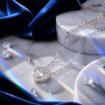 Rhodinert Swarovski hjerteanheng med hvit krystall - 5720852