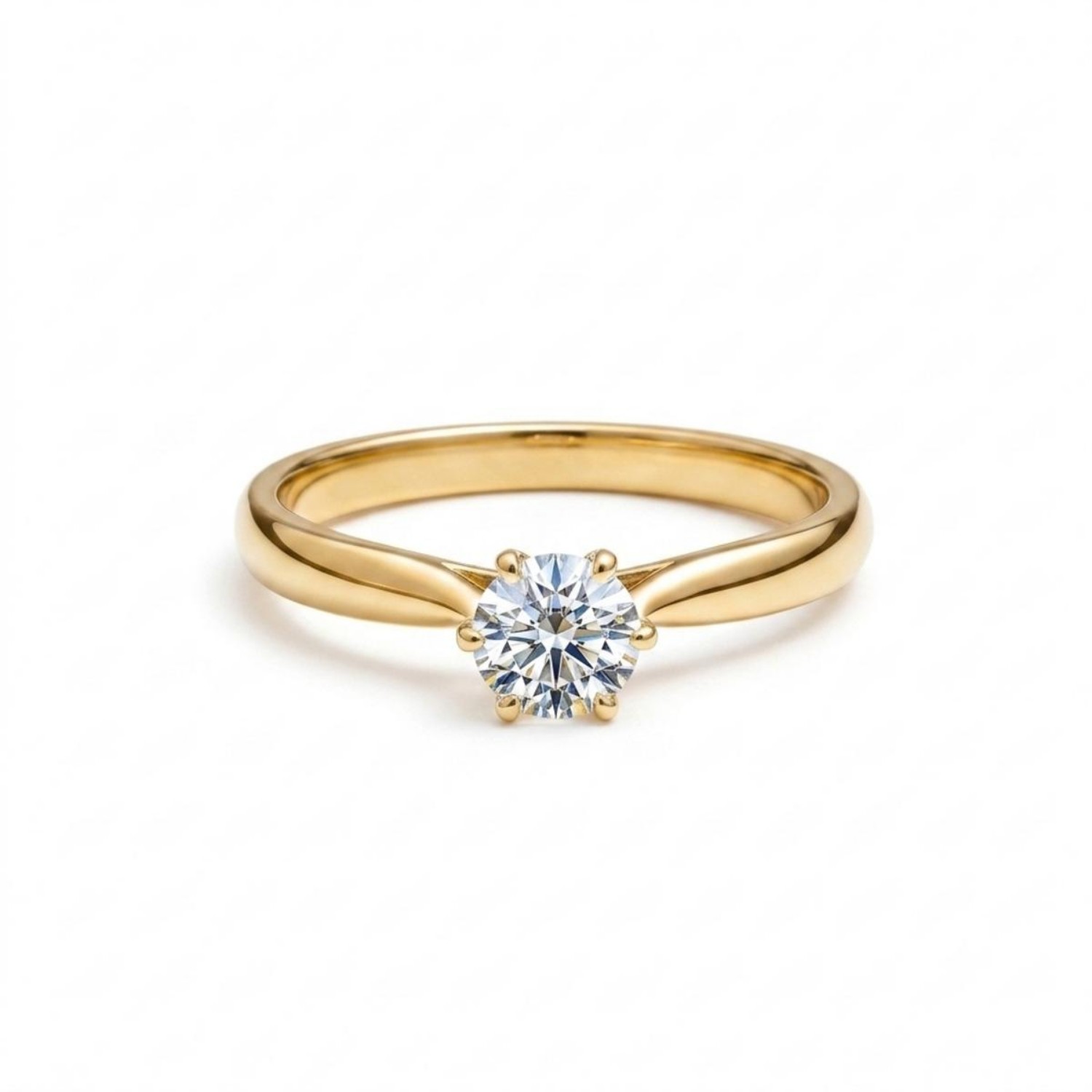 Diamantring forlovelsesring 0,40 ct i 14kt gult gull. Leticia - 18007040gg