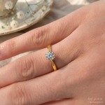 Diamantring forlovelsesring 0,40 ct i 14kt gult gull. Leticia - 18007040gg