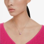 Rhodinert anheng med rosa krystall - 5724289