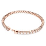 Swarovski armbånd Matrix Tennis bracelet Round cut, White, Rose gold-tone plated - 5657661